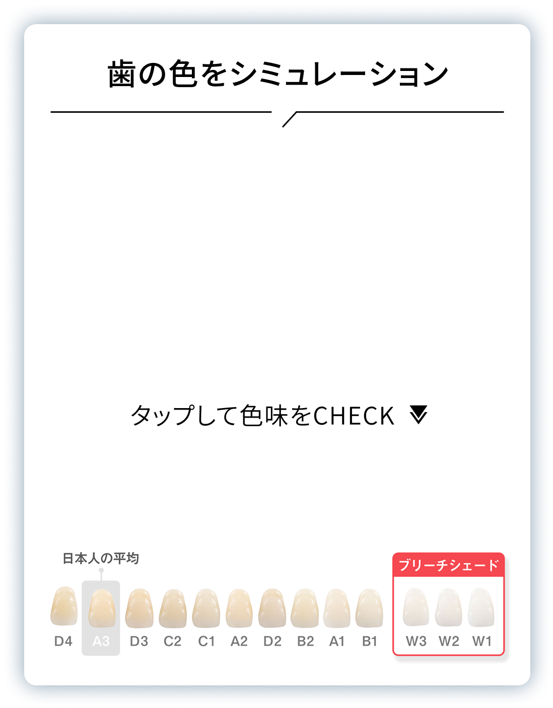 歯の色をシミュレーション